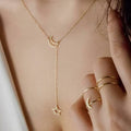 Moon and Star Pendant Necklace