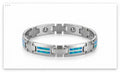 Blue Fire Opal Inlay Tungsten Bracelet for Men