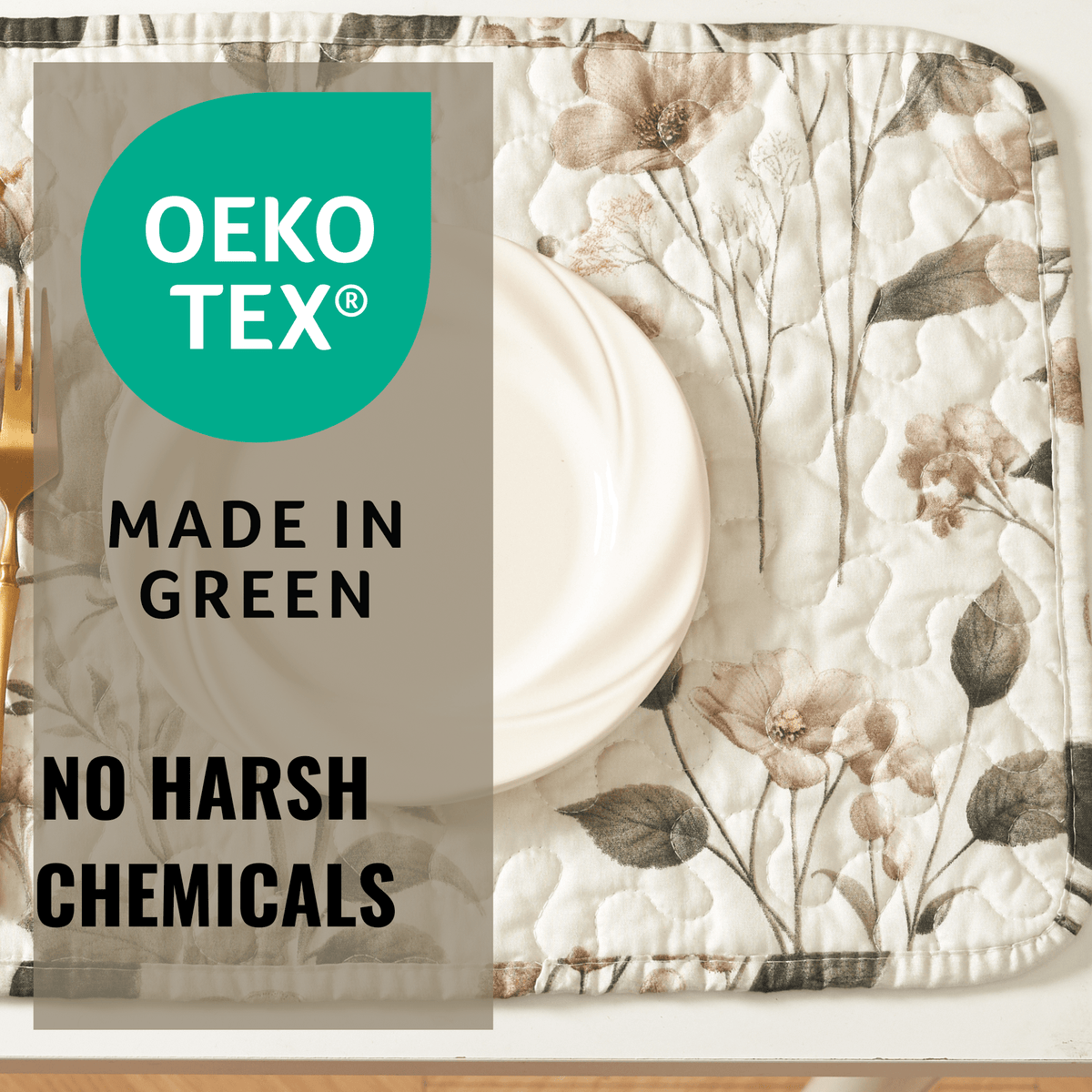 DaDalogy Enchanted Meadow Placemats - Set of 4, Floral Elegance in