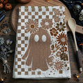 Retro Ghost Halloween Kitchen Towel
