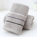 Gray Striped Soft Absorbent Cotton Towel 33x73 cm