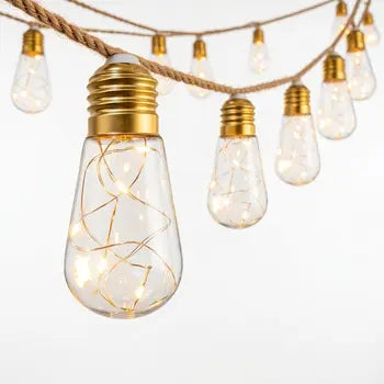 Solar Vintage Edison String Lights – 25 Warm White LEDs
