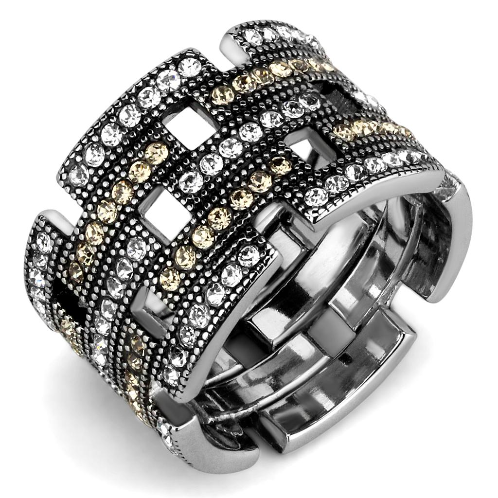 High polished (no plating) Stainless Steel Ring with Top