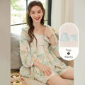 LOUIS YAO Women's Set 2026 Spring and Autumn Casual Set Printed Hooded Two-Piece Set Loose Long Sleeve Coat & Short Pants