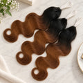 T1B/30 TB30 Ombre Highlight 12A Human Hair Body Wave Crochet Extensions Miracle Knots Feather Invisible Knotless Pre Separated Boho Braiding Hair Natural Look