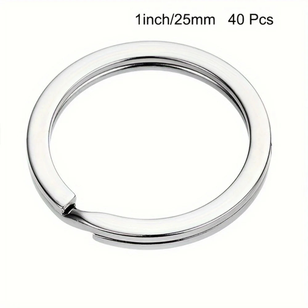 10/20/40pcs Split Key Rings Keyrings, Key Rings Bulk, Flat Keychain Ring Split Key Ring For Home Car Keys Bag Hanging Accessory