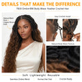 Miracle Knots T1B/30 TB30 Ombre Highlight 12A Human Hair Body Wave Feather Crochet Hair Invisible Knotless Pre Separated Boho Braiding Hair Soft Bouncy Natural Looking Easy Install