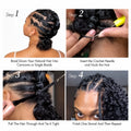Feather Kinky Straight Crochet Human Hair Pre-Separated Knotless Pre-Looped Natural Black Reusable Extensions for Black Women