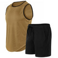 Summer New Men's Fashionable Breathable Speed Drying Sleeveless Round Neck T-shirt Set Outdoor Running Sportswear