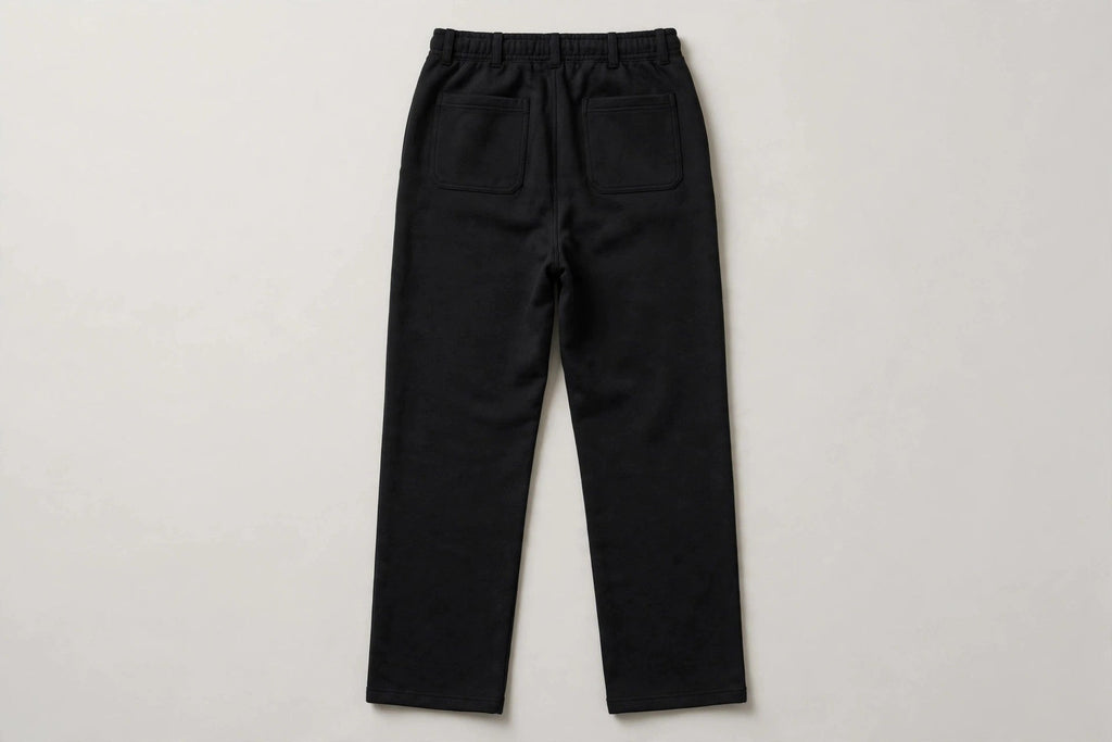 VIBEZ Essential Heavyweight Straight-Leg Sweatpants Black - Gold Thigh Logo Unisex