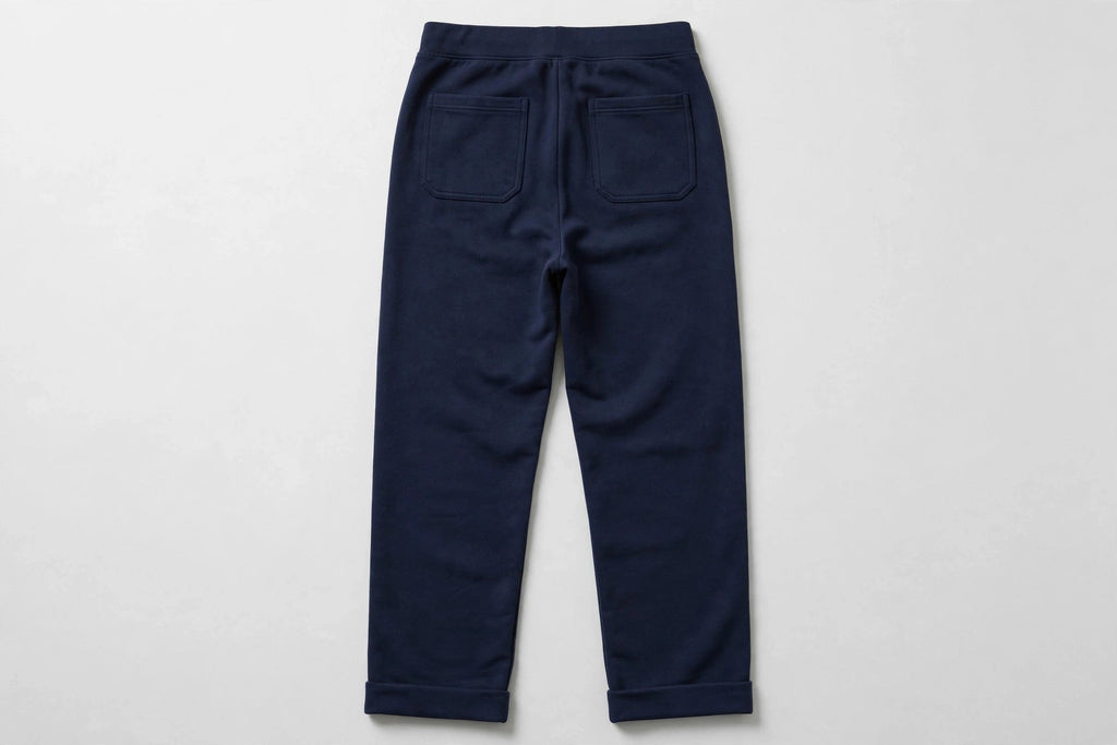 VIBEZ Essential Heavyweight Straight-Leg Sweatpants Navy - Gold Thigh Logo Unisex
