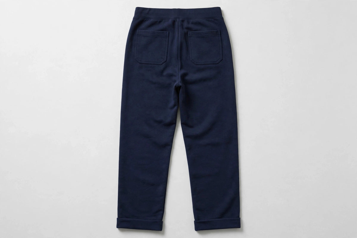VIBEZ Essential Heavyweight Straight-Leg Sweatpants Navy - Gold Thigh Logo Unisex