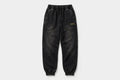 VIBEZ Mineral Wash Straight Sweatpants Black - Gold Thigh Logo Unisex