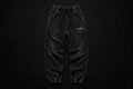 VIBEZ Heavyweight Vintage Wash Sweatpants Black - Gold Thigh Logo Unisex