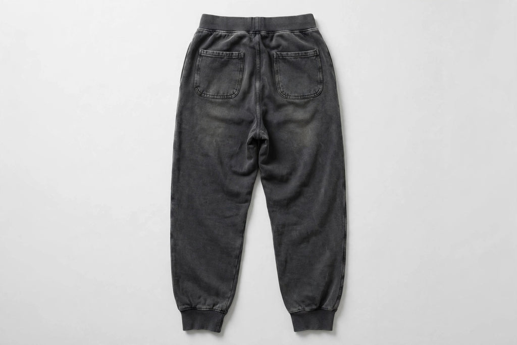 VIBEZ Heavyweight Vintage Wash Sweatpants Gray - Gold Thigh Logo Unisex
