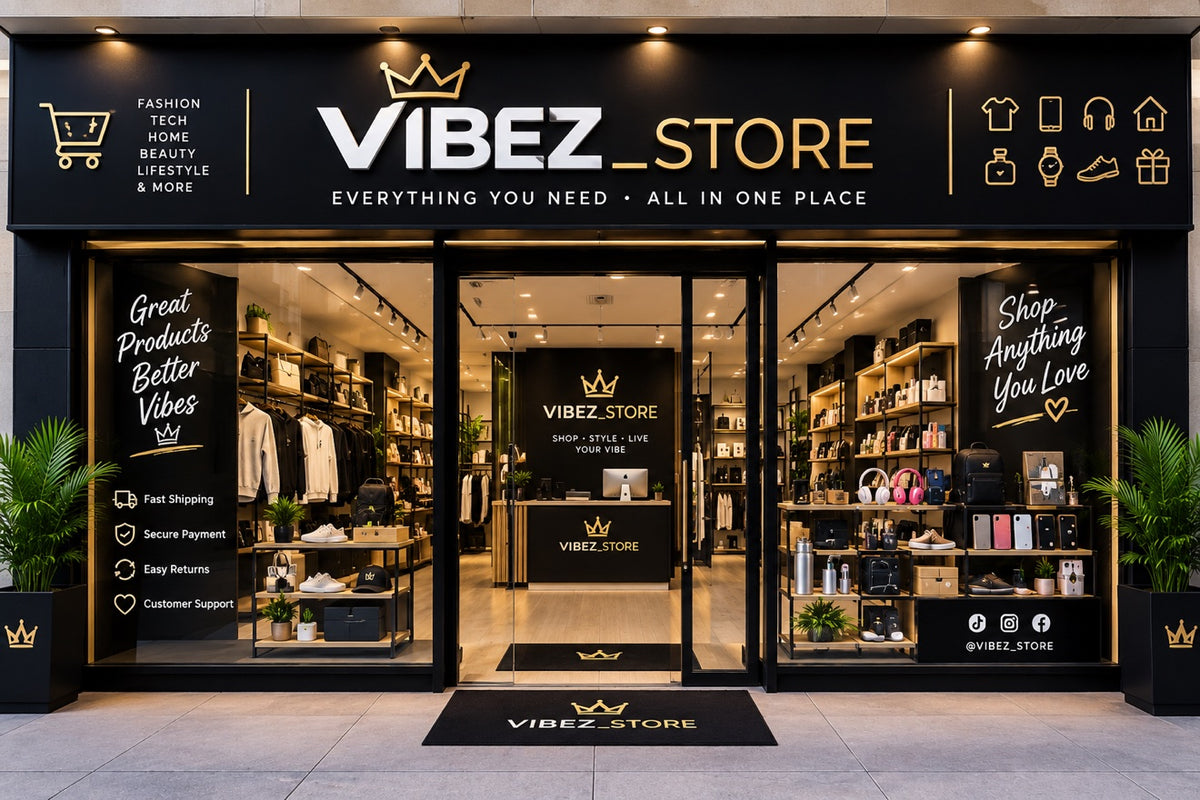 VIBEZ_STORE hero banner - Everything you need, all in one place