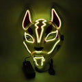 Neon LED Luminous Clown Mask with EL Wire - Halloween Carnival Costume